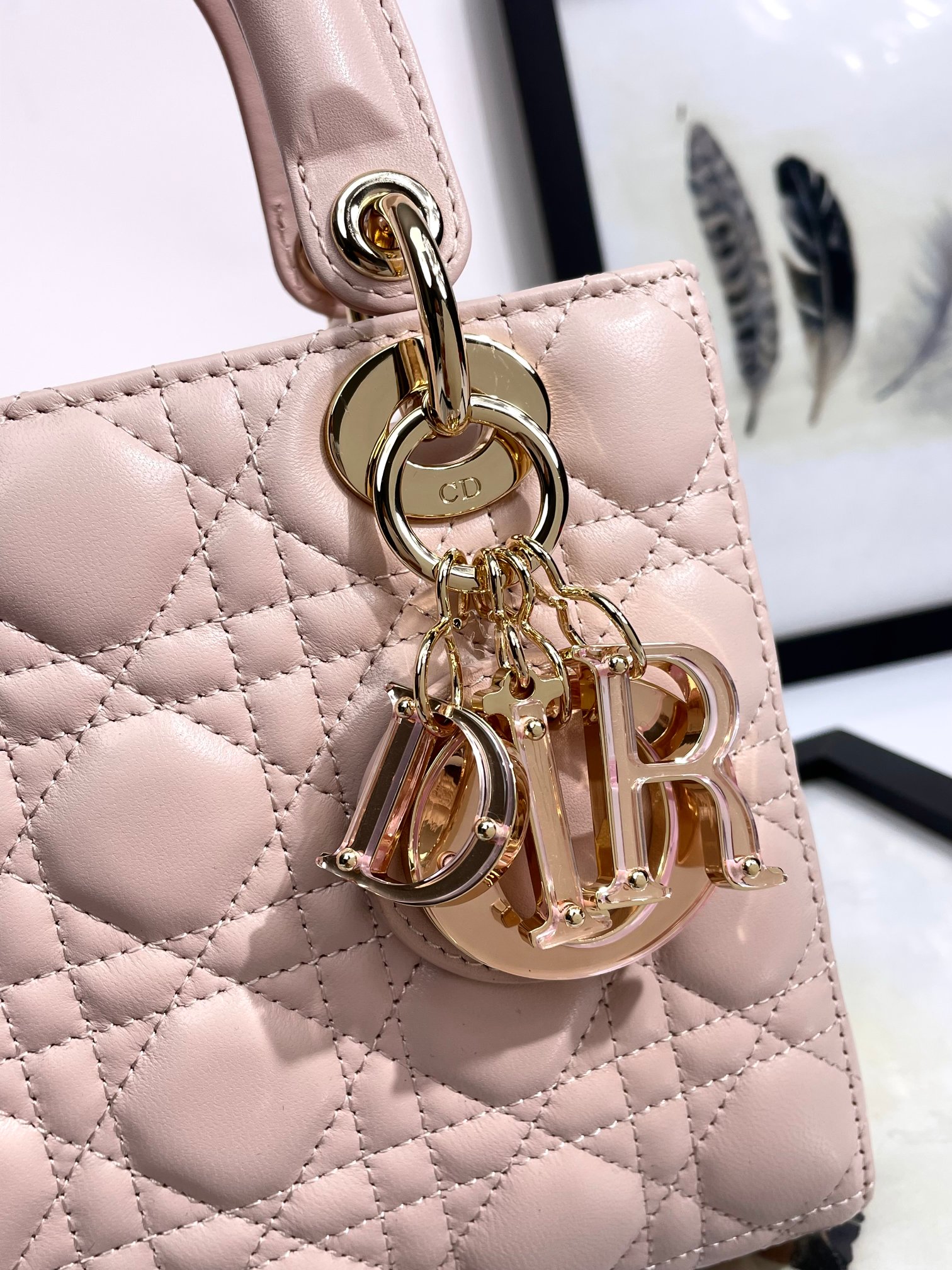 Small Lady Dior My ABCDior Bag Pale Pink Cannage Lambskin